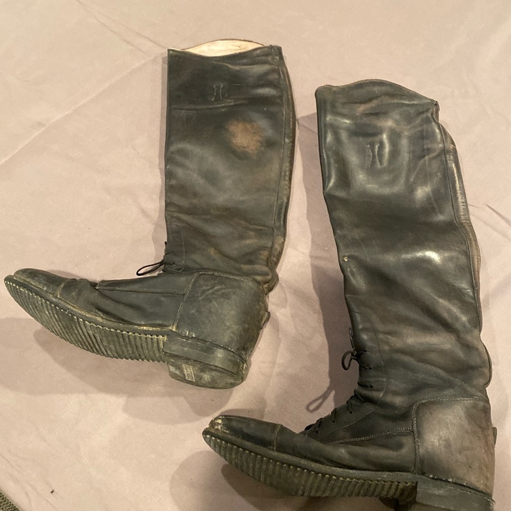 EFFINGHAM LEGEND LEATHER DRESSAGE BOOTS WITH BILTRITE SOLES SIZE 7.5
